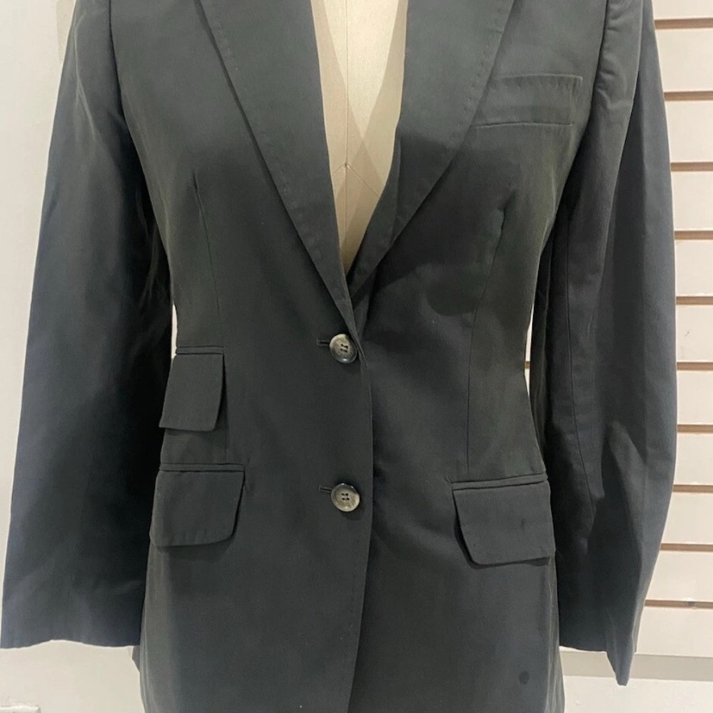 Vintage DOLCE & GABBANA Women's Blue Cotton  Blazer And Wide Leg Pant Suit Sz 42
